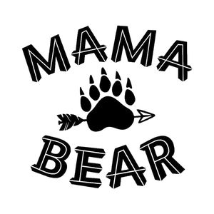 BLACK Mama Bear paw arrow black premium permanent vinyl decal 6wx4H